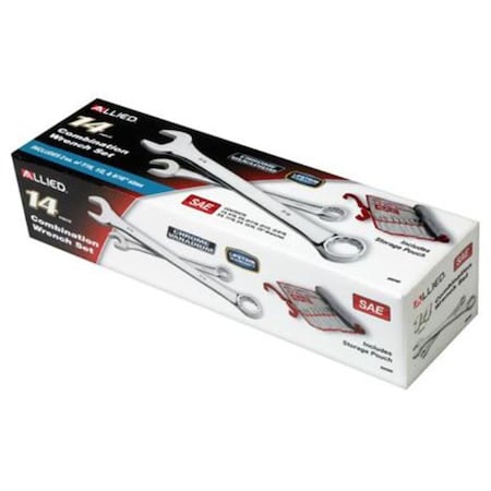 Allied SAE Combination Wrench Set with Pouch - 14 Piece 89096